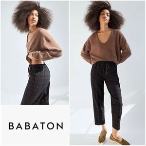 BABATON S Jimmy Pant Trousers Black Fine Grid Size Small Aritzia
